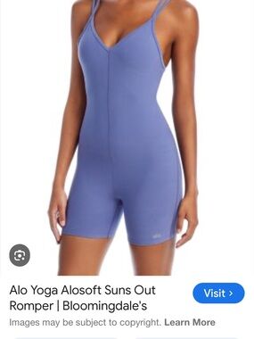 ALO Yoga Periwinkle Double-Strap Alosoft Romper.like new. Very comfortable.